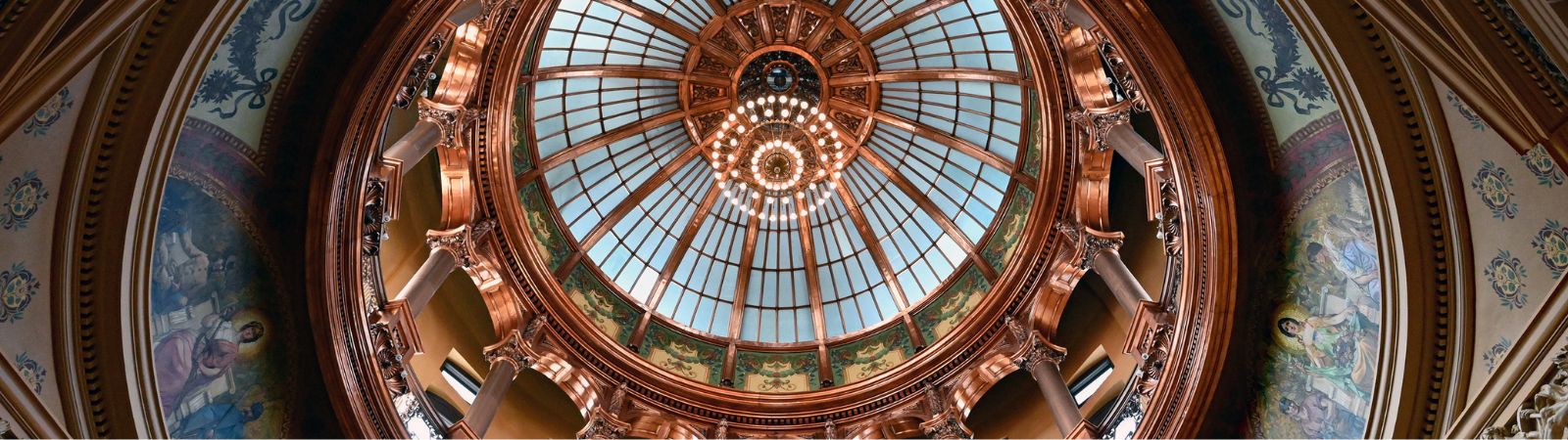Photo of the Kansas Capitol building rotunda ceiling