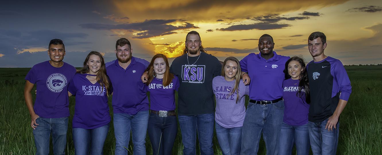 Students at sunset