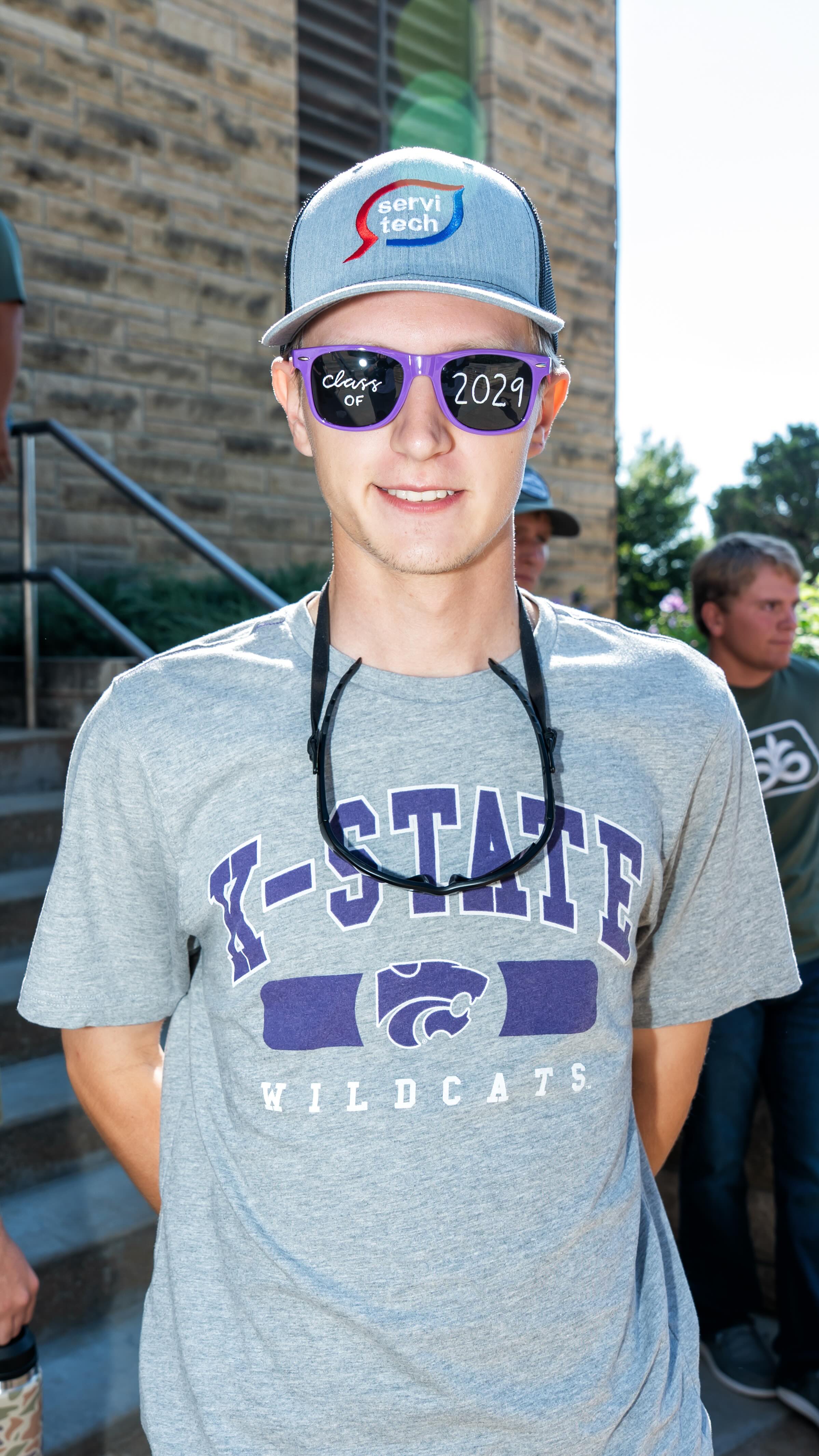 Freshman male student posing