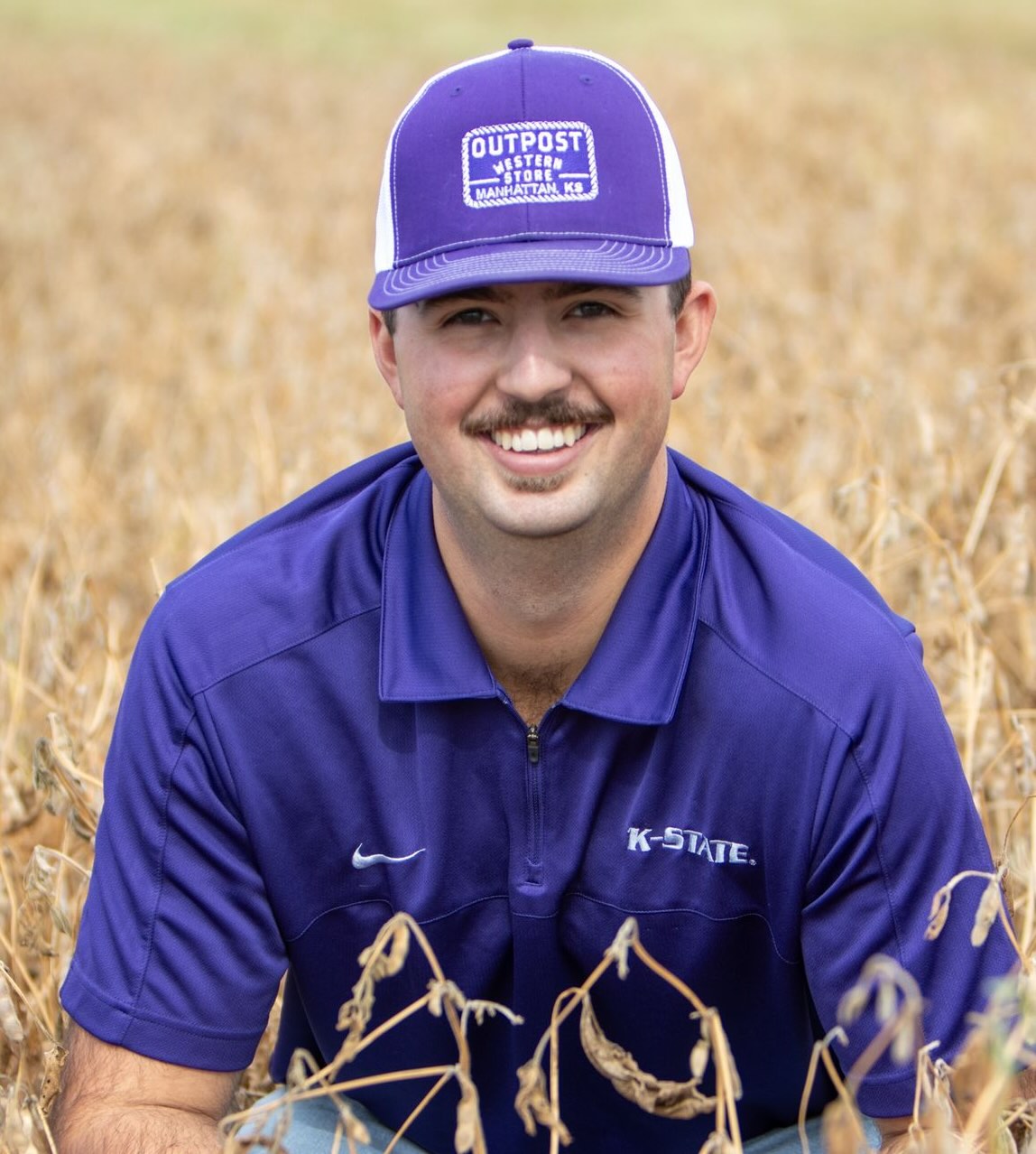 Man in hat in wheat field