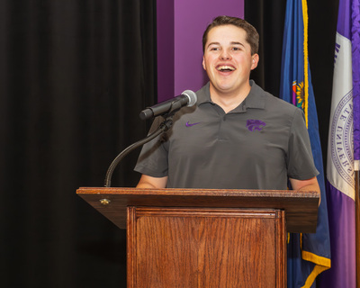 Pena at podium
