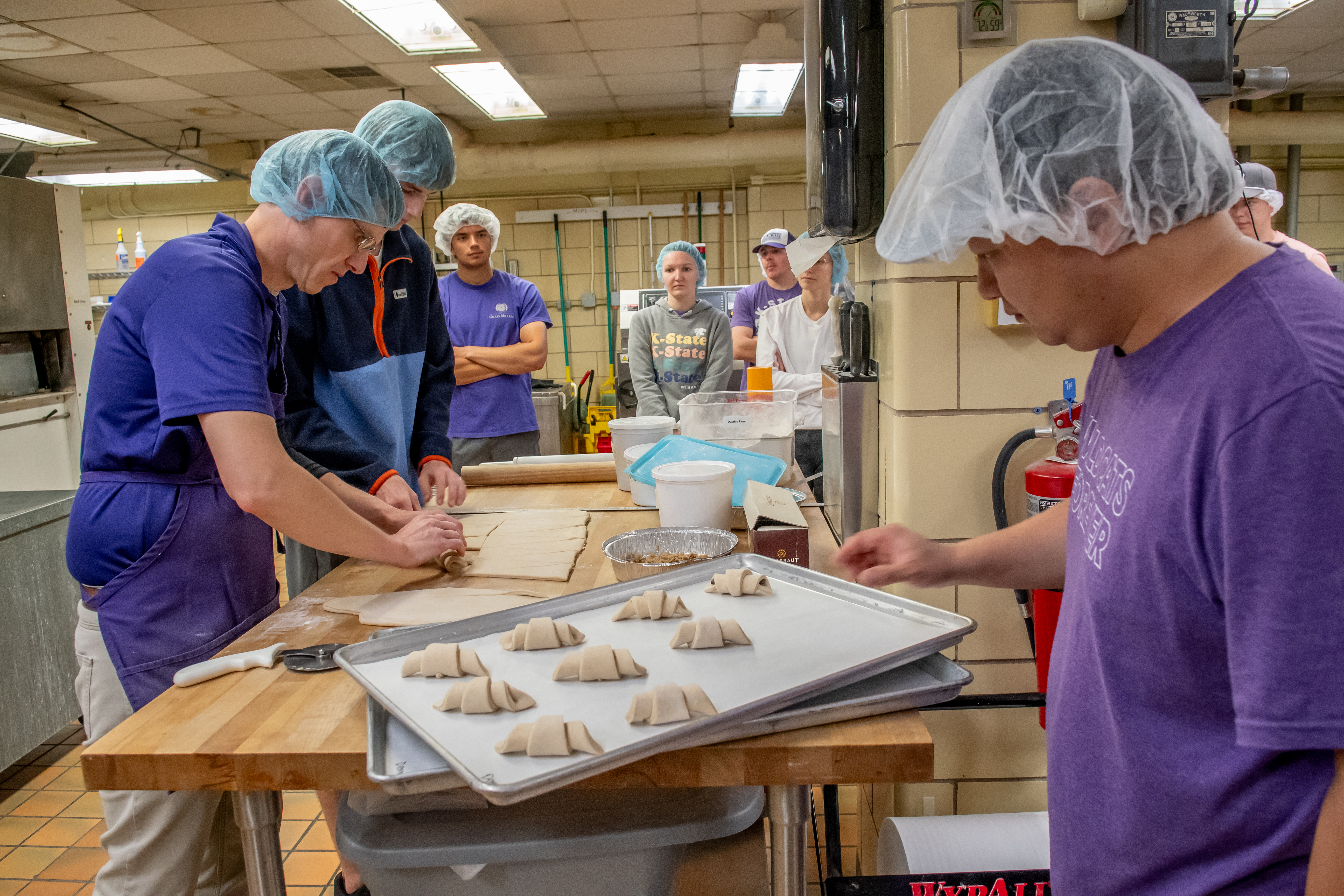 Student in a baking lab