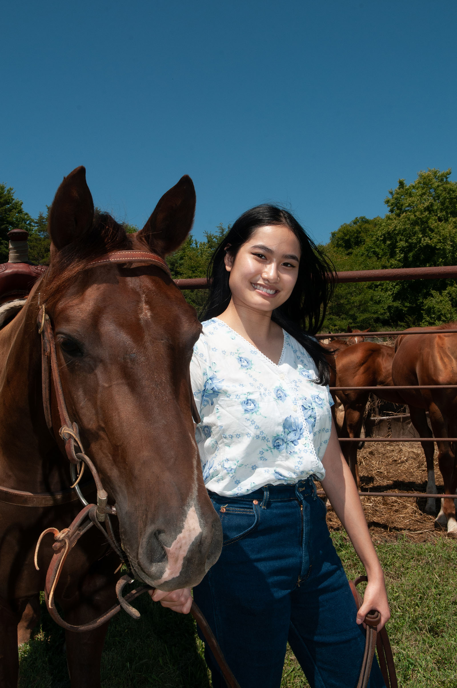 pre-vet student with horse